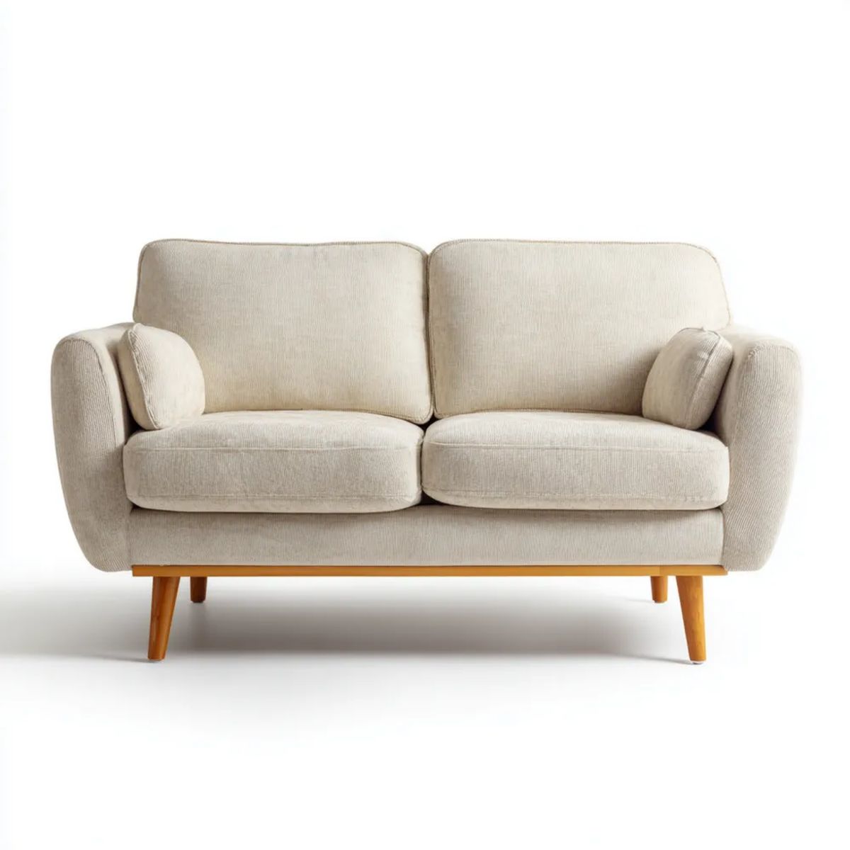 Dwuosobowa sofa z poliestru, beżowa, 160 x 85 x 85 cm