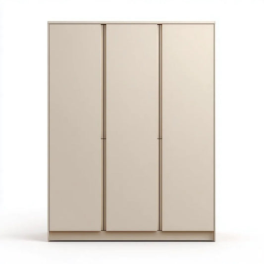 Trzydrzwiowa szafa z płyty laminowanej, beżowa, 150 × 60 × 200 cm